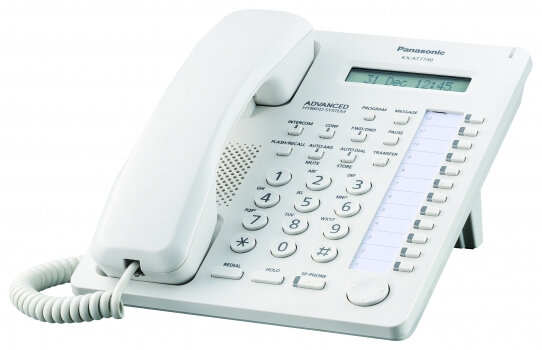 TELEFONO ANALOGO PANASONIC KX-AT7730X 12 TECLAS FLEXIBLES, MANOS LIBRES, PANTALLA LCD DE 1 LINEA, BLANCO  - KX-AT7730X