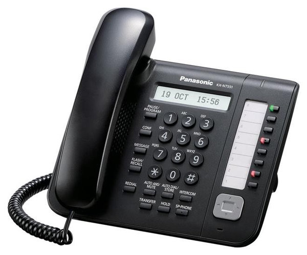 TELEFONO IP PANASONIC KX-NT551X-B NEGRO LCD 1 LINEA/8 TECLAS PROGRAMABLES/2 ETHERNET GB/POE  - KX-NT551X-B