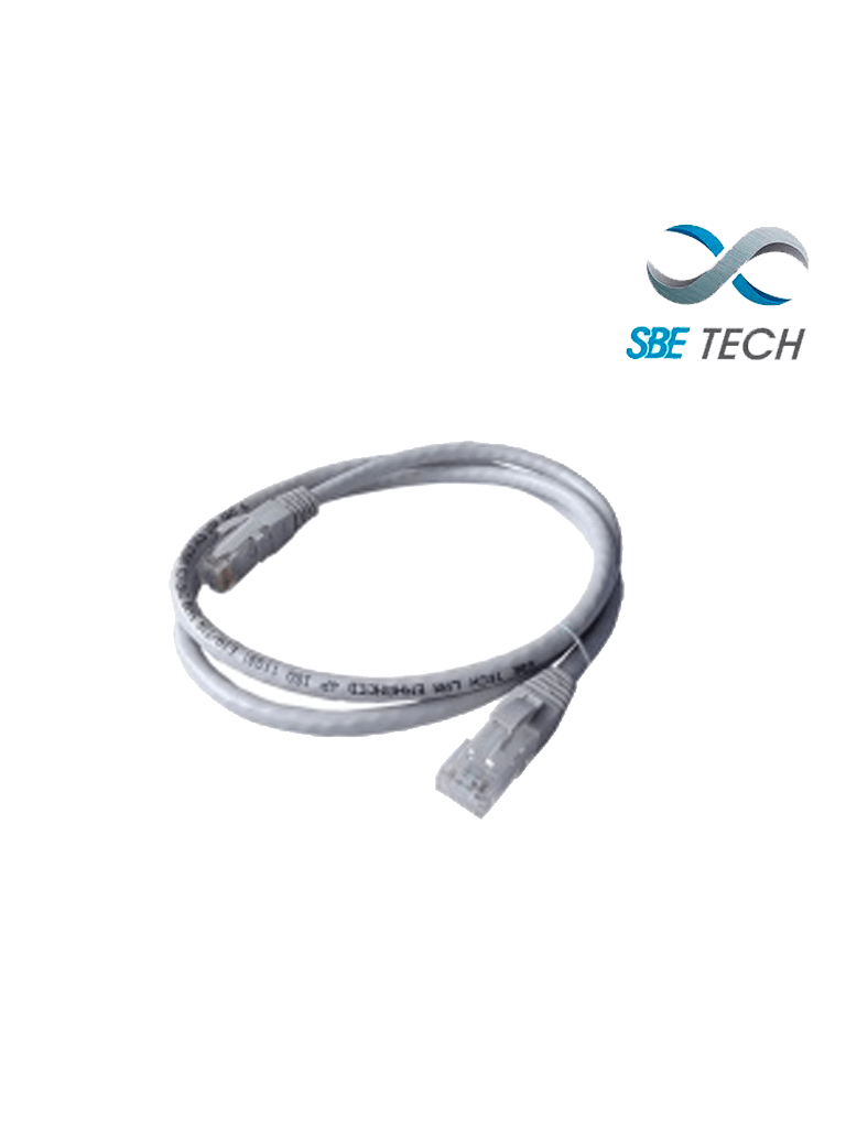 SBETECH SBE-PCC6U3.0MGY Patch cord cat. 6 con bota inyectada color gris, 3 m - SBE-PCC6U3.0M-GY