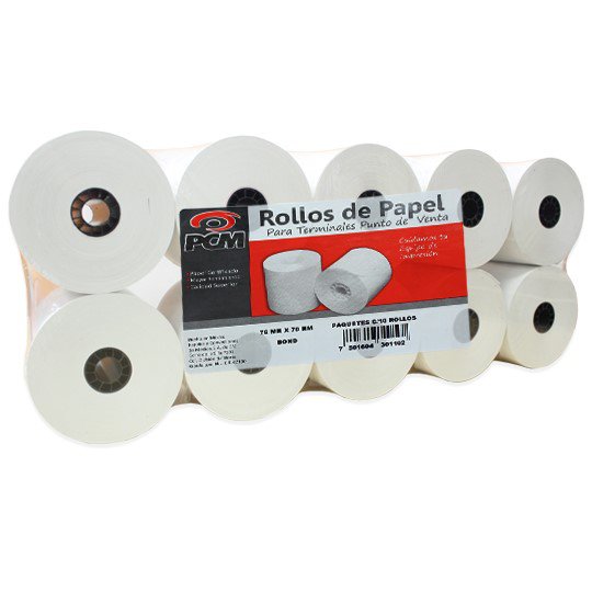 Rollo bond PCM 76x70 con 10 rollos Papel bond - B7670M10