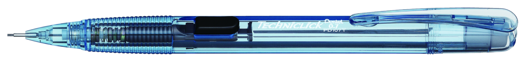 Lapicero Pentel techniclick, punto 0.7 m Lapicero Pentel color azul, punta fija de 3.5 mm, con goma y tapa en la parte superior, con agarre estirado para mayor comodidad, con botón color negro para bajar puntillas                                                                                    m, color azul, 1 pieza                   - PD107T-SR