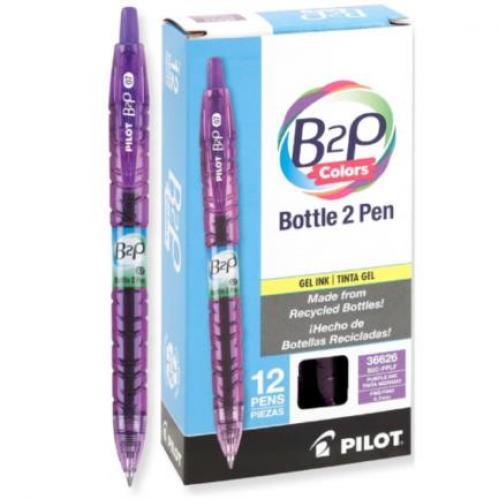 Bolígrafo Pilot B2P Colors Gel 0.7mm Color Morado Caja C/12 Pzas - PILOT PEN