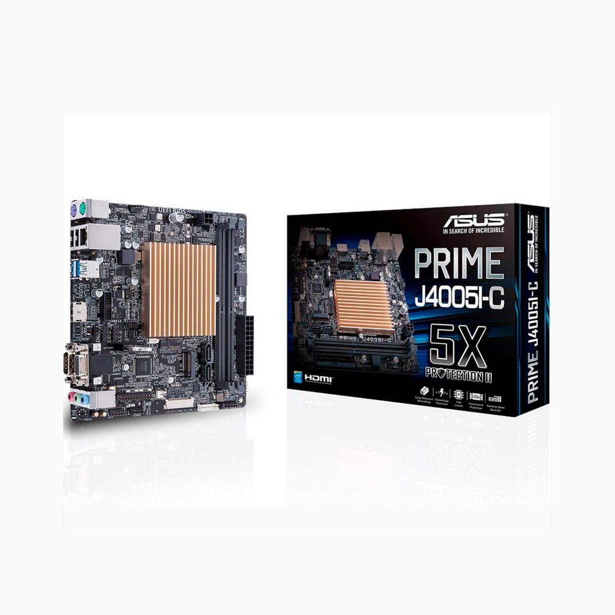 Asus Prime J4005IC  Placa Base  Thin Mini Itx  Intel Celeron J4005  Usb 31 Gen 1  Gigabit Lan  Grficos En La Placa  Hd Audio 8Canales - PRIME J4005I-C
