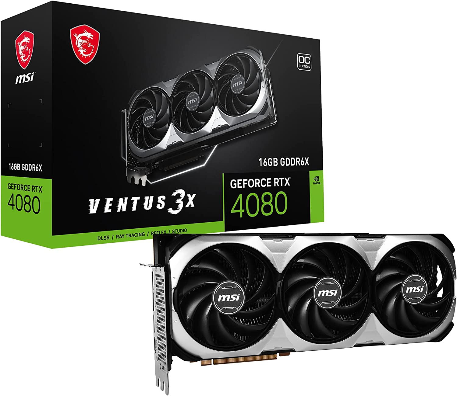 TARJETA DE VIDEO MSI GEFORCE RT  X 4080 16GB VENTUS 3X OC GDDR6X HDM - GEFORCE RTX 4080 16