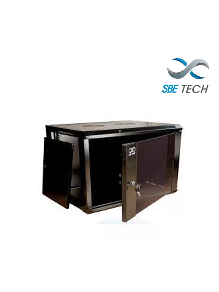 SBETECH GNLPAR9UR- Gabinete de pared / 9 UR / Profundidad 450 mm / Puerta delantera de cristal templado - SBE TECH