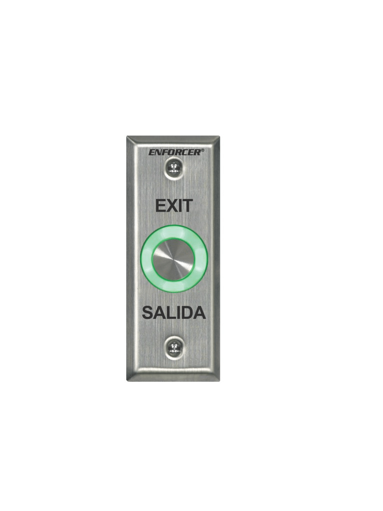 Seco-Larm SD6176SS1Q - Botón de salida piezoeléctrico de acero inoxidable IP 65 con Luz LED verde / Salidas NO y NC  - SD-6176-SS1Q
