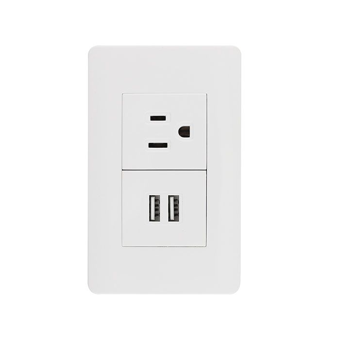 LM-Placa para pared santul color blanco  Placa para pared en color blanco. cuenta con un con contacto aterrizado y 2 entradas USB. incluye tornillos                                                                                                                                                     .                                        - SE344663
