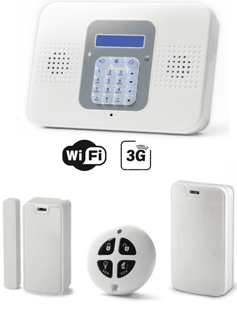 RISCO SECUPLACE WIFI & 3G-Kit de Alarma / 32 Zonas Inalámbricas / PIR-MAGNETICO-LLAVERO / Se Alimenta Con Fuente 9V SSC1090001 (NO INCLUIDA) #OfertasAAA - RISCO