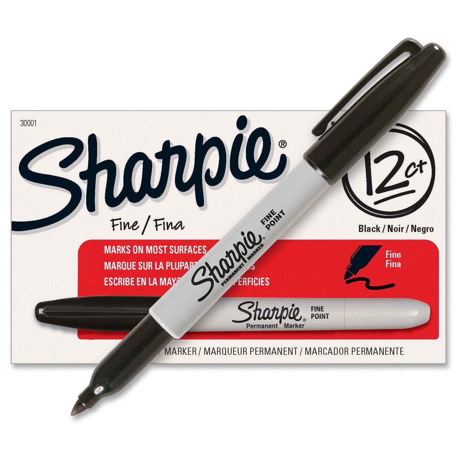 MARCADOR SANFOR SHARPIE FINO NEGRO PERM PAQ 12 MATOFISHARPIE30001 - MATOFICINA