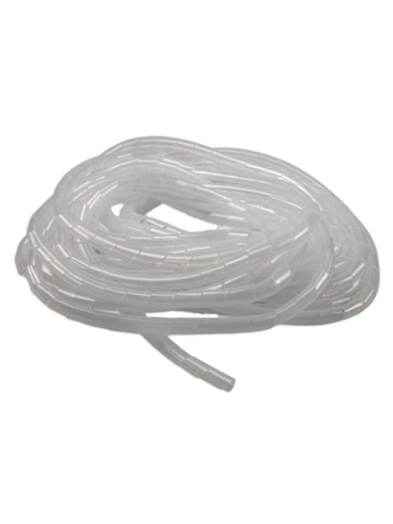 SBETECH SBEESP6 - Organizador de cables / Espiral blanco / 1/4" / 10 Metros / Rollo - SBE-ESP6