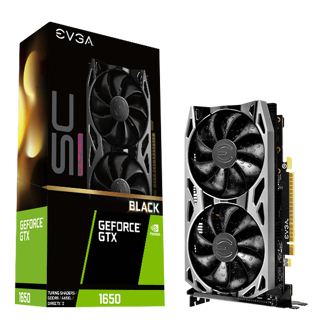 GPU EVGA GEFORCE GTX 1650 SC ULTRA BLACK 4GB GDDR6 04G-P4-1255-KR - 04G-P4-1255-KR