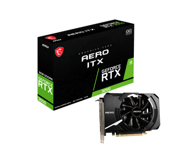 GPU MSI GEFORCE RTX 3050 AERO ITX 8G OC GDDR6 - RTX 3050 AERO ITX 8G OC
