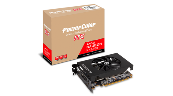 GPU POWER COLOR RX 6400 ITX 4GB GDDR6 AXRX 6400 4GBD6-DH - POWERCOLOR