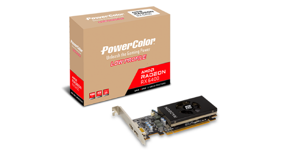 GPU POWER COLOR RADEON RX 6400 LOW PROFILE 4GB GDDR6 - AXRX 6400 LP 4GBD6-DH