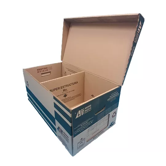 Caja de archivo kraft APSA tamaño oficio Práctica asa que facilita el traslado de los archivos, incluye etiqueta impresa para fácil identificación, tapa integrada, medidas 26 x 50 x 37.5 cm                                                                                                             caja de cartón corrugado                - CAMO-1