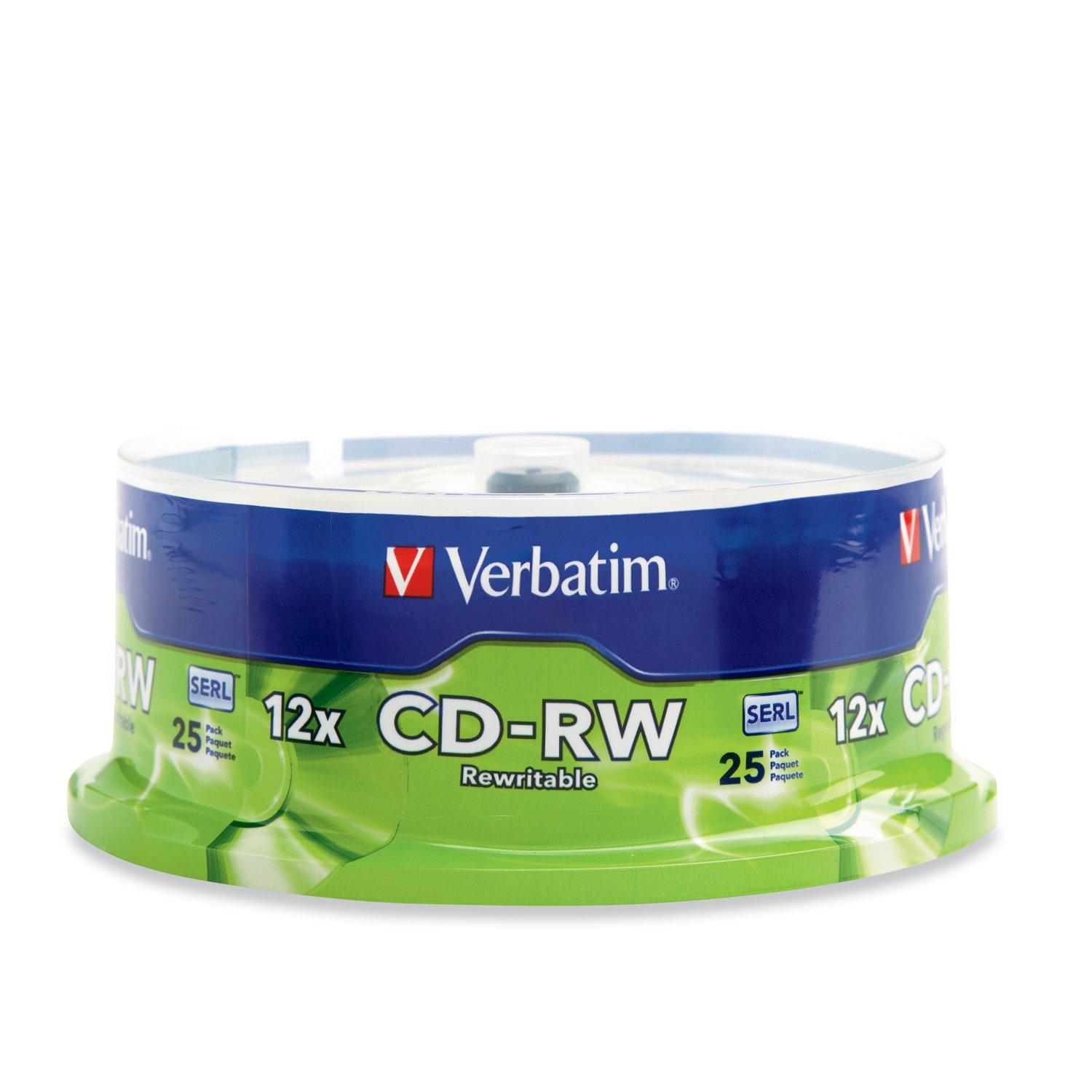 DISCO COMPACTO VERBATIM CD-RW 12X 80MIN 700MB TORRE 25PIEZAS VB95155 - VERBATIM