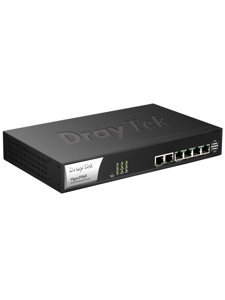 DRAYTEK VIGOR2960- Ruteador 200 VPN/ 2 Puertos GB WAN/ 4 GB LAN/ Soporta IPv6  - VIGOR2960