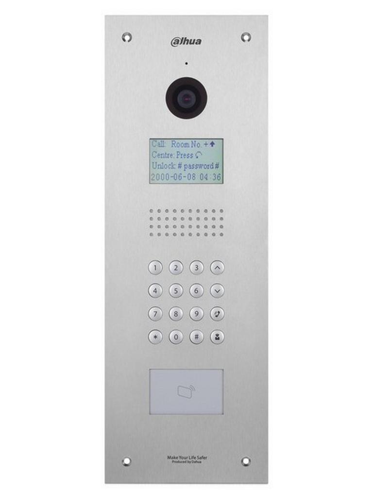DAHUA VTO1210CX - Frente de calle IP para apartamentos / Camara 1.3  MP / Hasta 1 000 monitores / IK07 / Deteccion de presencia / IP54 / Apertura con tarjeta/ #TocToc  - DHI-VTO1210C-X-S1