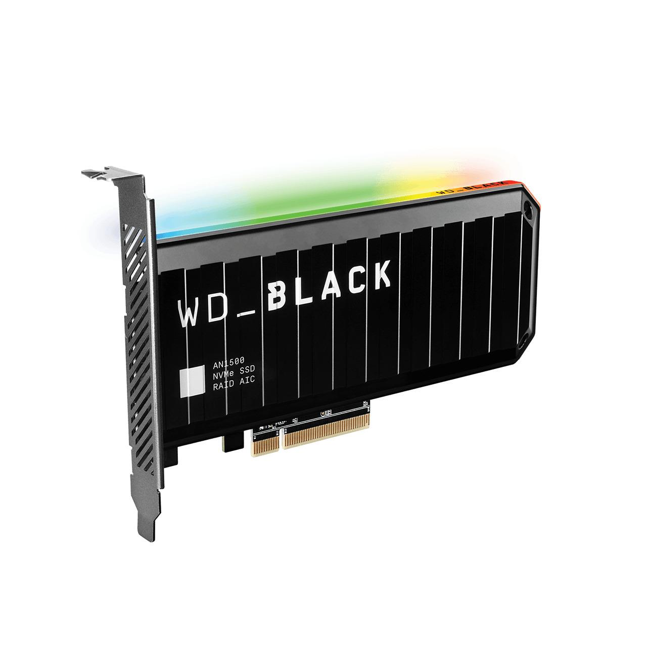 UNIDAD DE ESTADO SOLIDO SSD INTERNO WD BLACK AN1500 1TB M.2 2280 NVME PCIE GEN3 X8 LECT.6500MBS ESCRIT.4100MBS GAMER DISIPADOR RGB - WESTERN DIGITAL