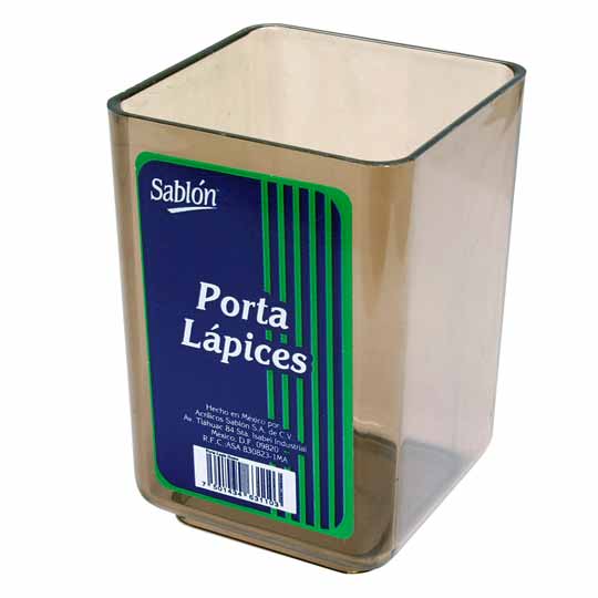Porta lápices Sablón color humo 6.3 x 6. Tamaño adecuado para escritorio, fabricado en poliestireno, color humo, medidas: 6.3 x 6.3 x 9.6 cm.                                                                                                                                                            3 x 9.6 cm                               - 306.3106HU