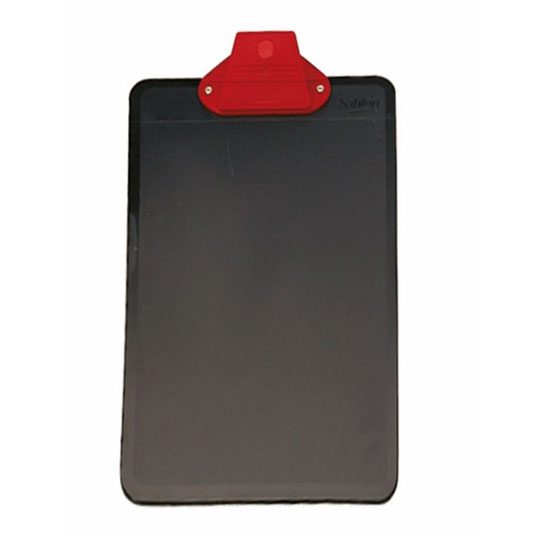 LM-Tabla de plástico Sablón con broche p Medida: 22.5 x 39 cm, tabla de apoyo con resistente broche plástico que sostiene lápiz o bolígrafo, tamaño oficio. - 306.3365NE