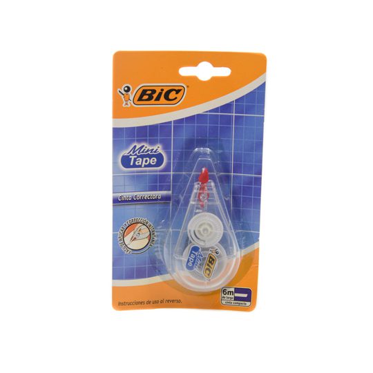 Corrector Bic mini tape blíster con 1 pi Bic mini tape, corrector con cinta compacta, cuerpo transparente, corrección instantánea, 6 mts de cinta con un ancho de 5 mm                                                                                                                                   eza                                      - 70330512061