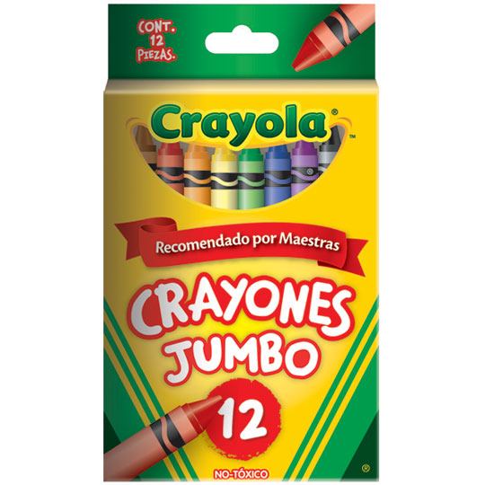 Crayones Crayola Jumbo 10.16 x 1.12 cm 1 Coloración más fácil y colores más reales, colores varios                                                                                                                                                                                                       2 piezas                                 - 520312