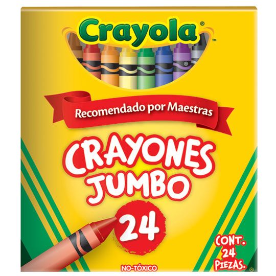 Crayones Crayola Jumbo 10.16 x 1.12 cm 2 Coloración más fácil y colores más reales, colores varios                                                                                                                                                                                                       4 piezas                                 - 520324