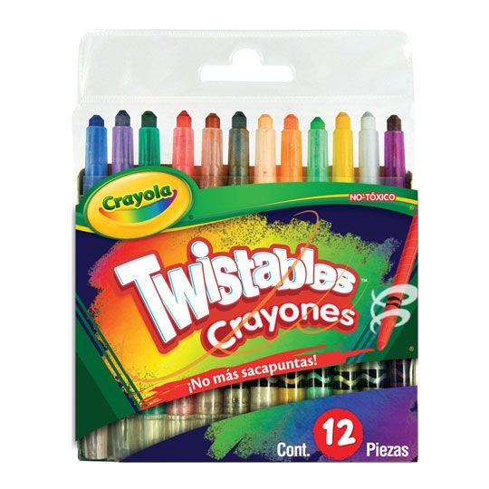Mini crayones Crayola twistables  12 pie Gira y saca mas diversión al colorear, no necesitas sacapuntas o quitarle la envoltura cuando se acabe la punta, solo gira y obtendrás mas punta, no toxicos                                                                                                    zas                                      - 520712