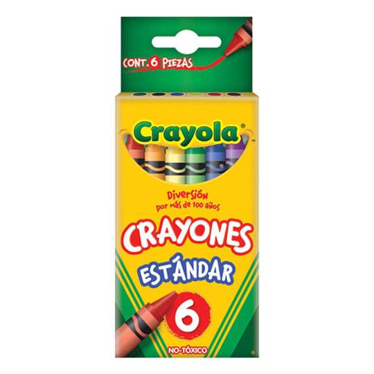 Crayones Crayola Estándar 9.21 cmx.7.9 c crayon crayola, colores varios coloración más fácil y colores más reales.                                                                                                                                                                                       m 6 piezas                               - 523006