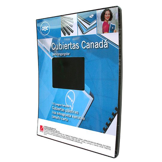Cubierta lisa carta plástica Canadá GBC  Color negro, paquete con 20 piezas                                                                                                                                                                                                                              extra gruesa de 18 puntos                - GBC
