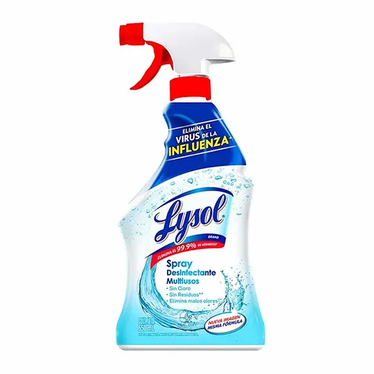 Spray desinfectante Lysol de 650 ml.     Spray desinfectante lysol. antibacterial elimina el 99,9% de los gérmenes y bacterias elimina virus, bacterias y hongos 650ml sin cloro, sin olor                                                                                                               .                                        - QUI0613RC
