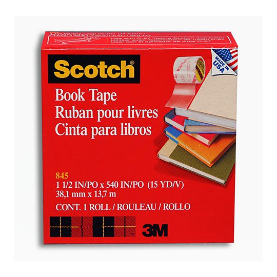Cinta Mod. 845-150  para libros Scotch 3 Ideal para reparar el lomo de los libros, medidas 38.1mm x 13.7m                                                                                                                                                                                                M 38.1x13.7 caja con 1 pieza             - SCOTCH