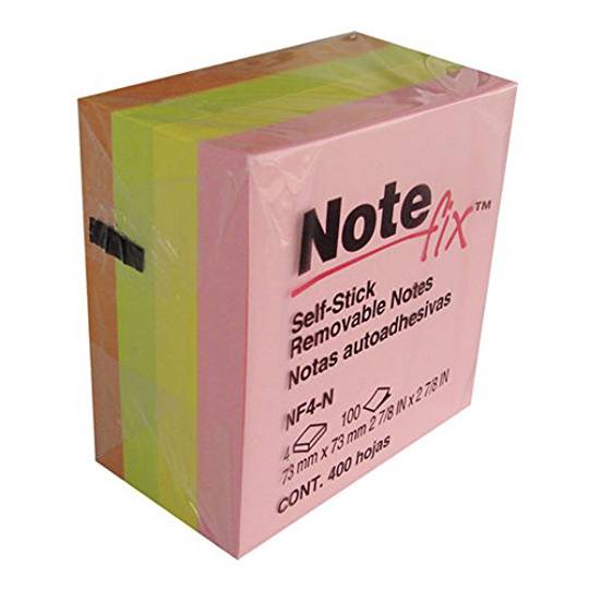 Notas adhesivas Note fix 7.6x7.6. Mod. n Nf4-n colores neon 1 paq. Con 4 blocks                                                                                                                                                                                                                          f4-n 1 paquete con 4 blocks              - MC900172339
