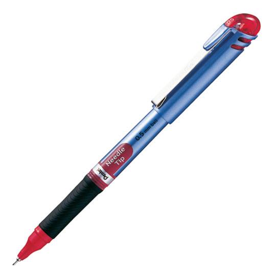 Bolígrafo Pentel energel, punto 0.5 mm ( Bolígrafo Pentel energel tinta gel liquido color rojo, secado rápido, agarre de caucho, punta de aguja de 0.5 mm, hecho 53% material reciclado, estructura suave y ligera. detalles en tapa indica el color de la tinta                                         aguja), tinta roja, 1 pieza              - BLN15-B