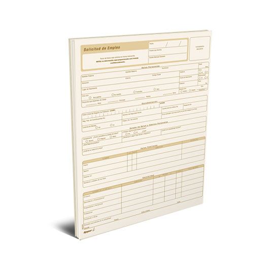 Solicitud de empleo Rayter, tamaño carta Solicitud de empleo tamaño carta, 21.5 x 28 cm, papel ahuesado 75 gr/m, block con 25 hojas - 08SOEM