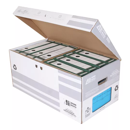 Caja de archivo Todo de Cartón liner bla Medida: 65.5 x 35.8 x 28.2 cm,  cartón corrugado blanco, formato archiversátil permite archivar  registradores carta/oficio, diseño tipo cofre con tapa integrada, triple  pared