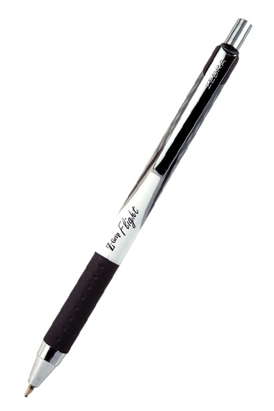 Bolígrafo retráctil, Zebra tinta negra, Bolígrafo retráctil, modelo z-grip fligth, tinta de baja viscosidad punto mediano, tinta negra - 7925-00