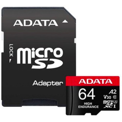 Memoria Microsdxc Adata 64Gb U3 V30S Endurance  Ausdx64Gui3V30Sha2 Ra1  - AUSDX64GUI3V30SHA2-RA1