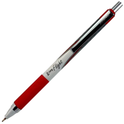 Bolígrafo retráctil, tinta roja, punt    Bolígrafo retráctil, modelo z-grip fligth, tinta de baja viscosidadm punto mediano, tinta roja                                                                                                                                                                  ediano, 1 pieza                          - ZEBRA