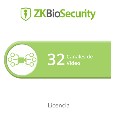 Licencia para ZKBiosecurity para modulo de video hasta 32 canales de video <br>  <strong>Código SAT:</strong> 81112501 <img src='https://ftp3.syscom.mx/usuarios/fotos/logotipos/zkteco.png' width='20%'>  - ZKTECO