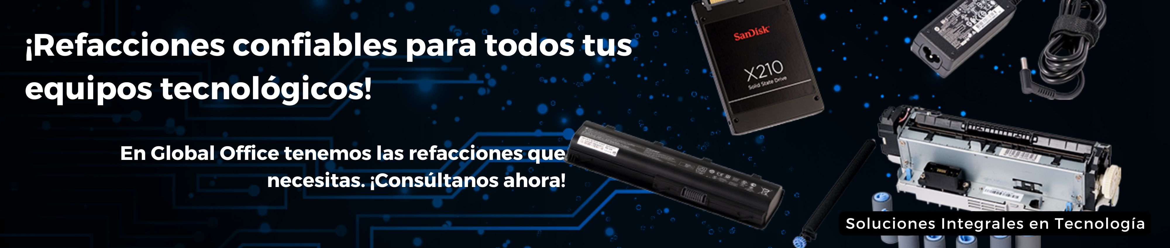 Compra laptops, impresoras, cámaras de seguridad y más en Global Office. Ofrecemos productos de tecnología, línea blanca, y sistemas CCTV con envío en todo México.